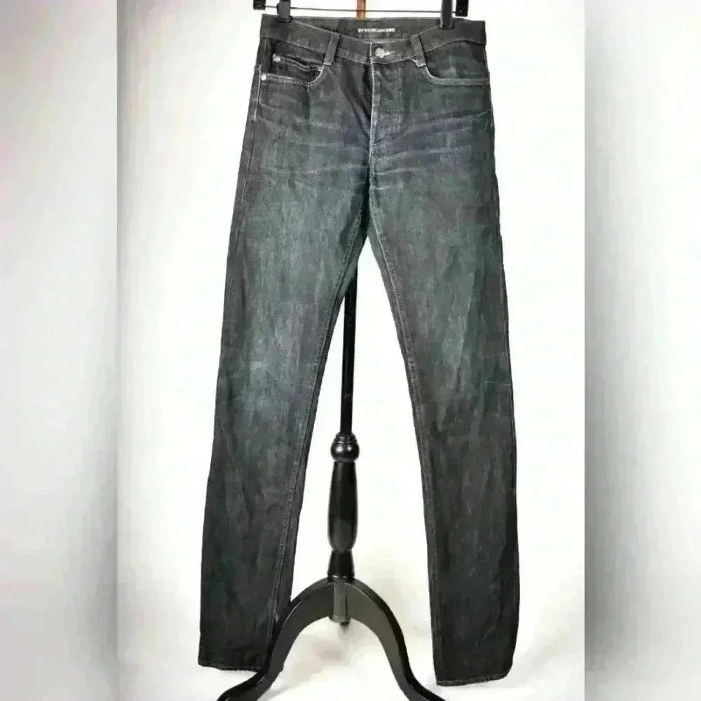 2000s MARC BY MARC JACOBS Blue Aqua Cotton  Denim Logo Slim Fit Jean 30x37 Tall